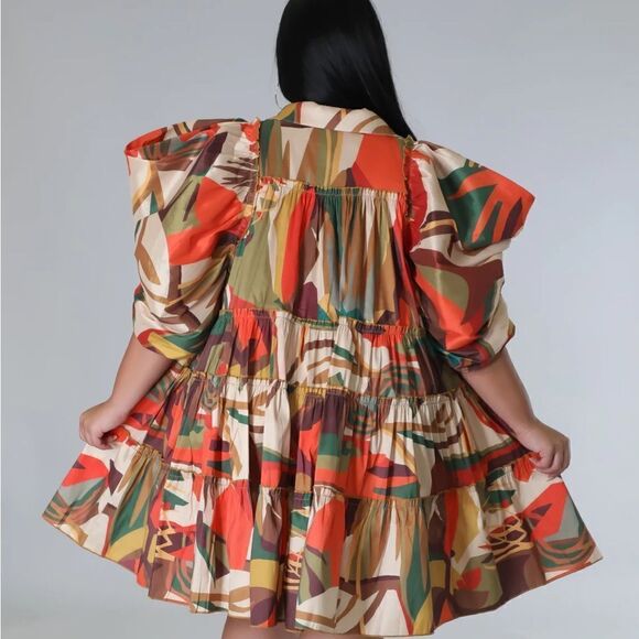 NWOT Falltansic Days Dress - Size 2X - Brown - Picture 4 of 15